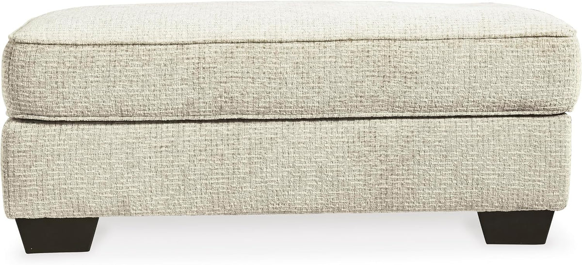 Signature Design by Ashley Rectangular Ottoman, Sandstone Beige | Firmly cushioned 100% polyester chenille fabric, Generous 44-inch scale for coffee table or lounge use, Monaghan Series