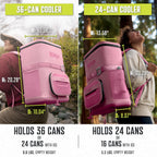 Ninja FrostVault™ Go Soft Backpack Cooler, Dry Storage, Petal Pink | Ninja FrostVault Go soft cooler, stays cool for hours with a leakproof, easy-access lid, and carries like a backpack