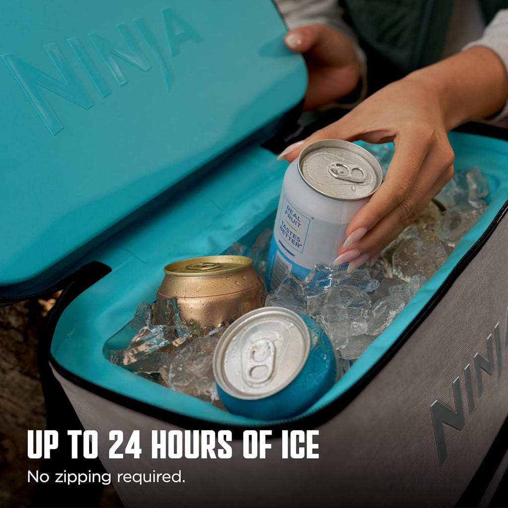 Ninja FrostVault™ Go Soft Backpack Cooler, Dry Storage, Birch Beige | Ninja FrostVault Go soft cooler, stays cool for hours with a leakproof, easy-access lid, and carries like a backpack