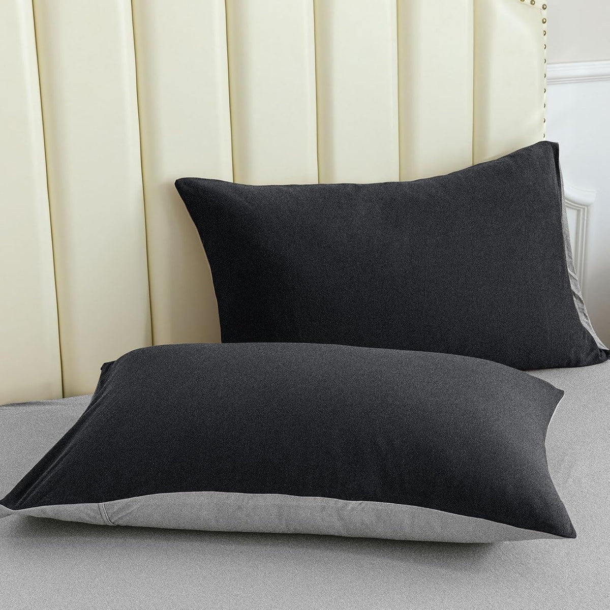 PURE ERA Jersey Knit Pillow Cases Solid Sage Green Standard