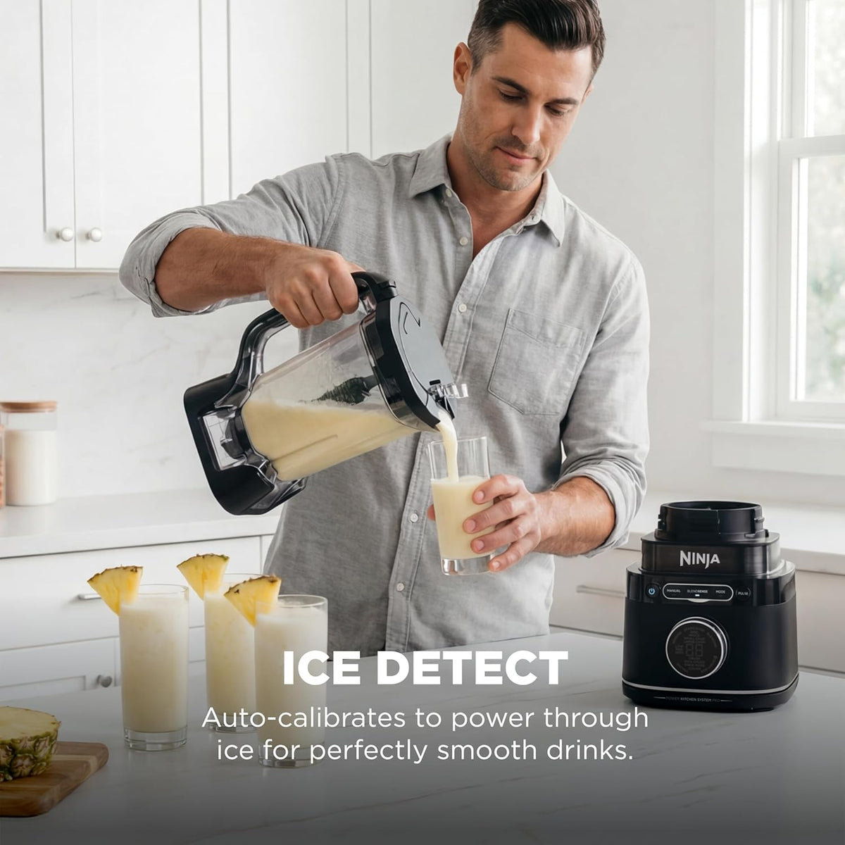 Ninja Kitchen System, BlendSense Tech, 72 oz, 1800PW, Black, TB401 | BlendSense Tech for smoothies, cookie dough, salsa & more. 8-cup processor bowl, 24-oz cup, 1800 peak watts.