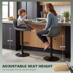 HOMCOM Bar Stools Set of 2 Modern Swivel Barstools Height Adjustable Green
