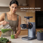 Ninja NeverClog Cold Press Juicer, 24oz Jug, 36oz Pulp, Navy, JC151NV | 150W high-torque auger juices fibrous fruits & veggies. Total Pulp Control, 2 one-touch programs. Dishwasher safe.