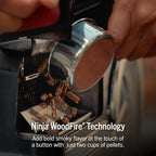 Ninja FlexFlame Grill & Smoker, Electric & Propane, 5-in-1, Green, PG301GN | Ninja FlexFlame is a 5-in-1 grill, smoker & griddle with precise 200-600°F control, fitting 3 chickens or 4 rib racks
