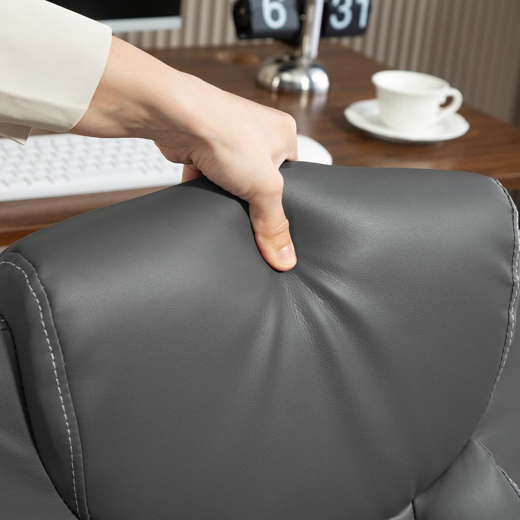 HOMCOM Executive Office Chair with Flip-Up Armrests for Home Charcoal Grey