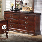 Signature Design by Ashley Alisdair 6 Drawer Bedroom Dresser, Dark Brown | Durable engineered wood, Classic Louis Philippe-style moulding, 6 spacious drawers for master bedroom storage