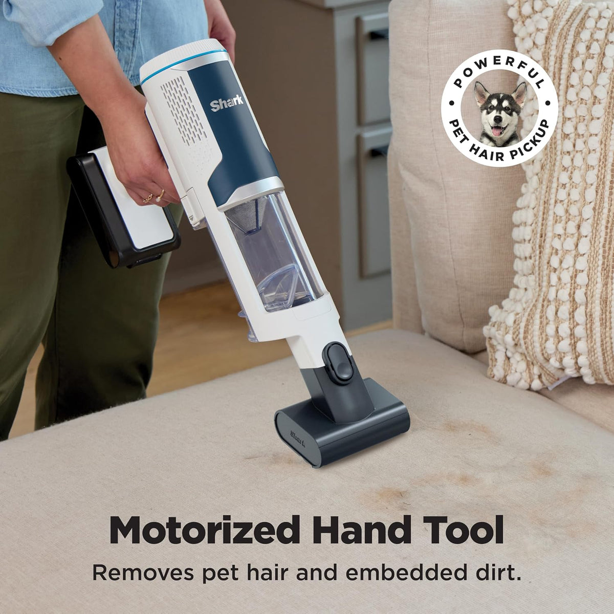 Shark Clean & Empty Cordless Stick Vacuum, 40-Min Runtime, Blue, BU3523