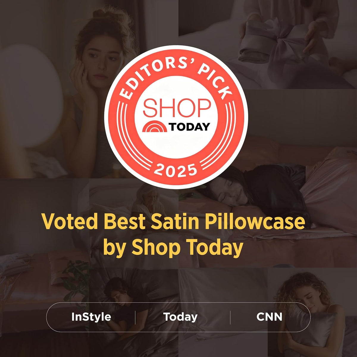 Bedsure Satin Pillowcases Queen Set of 2, Similar to Silk Pillow Cases Pink