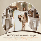 Antok 58" x19” Arched Full Length Mirror, Floor Mirror with Stand,Gold