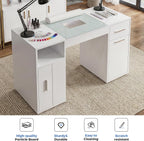 Nail Desk with Dust Collector&Wrist Rest,Portable Mobile Nail Tech Table