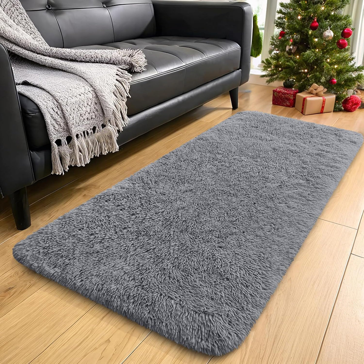 OLANLY Beige Round Rugs for Bedroom - Machine Washable, 4 ft Circle Area Rugs for Living Room, Soft and Fluffy Shaggy Carpet for Teen Girls and Boys, Nursery Rooms, Dorms, Home Decor Aesthetic
