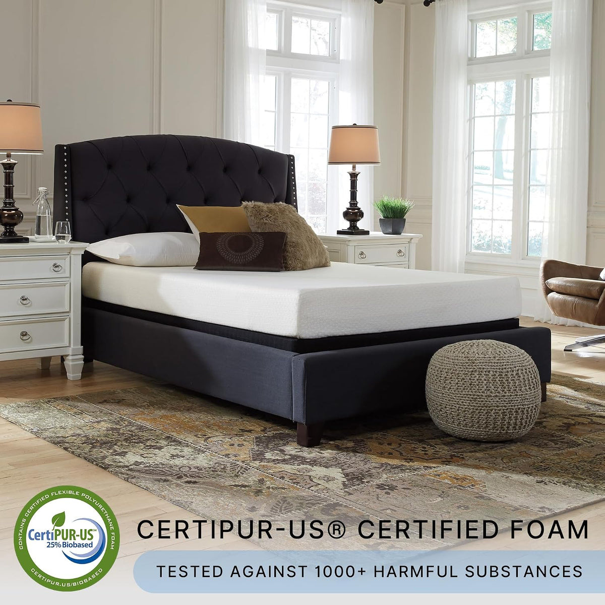 Signature Design by Ashley 8 Inch Twin Memory Foam Mattress, White