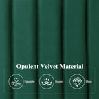 Allewie Queen Bed Frame, Velvet Upholstered Platform Bed with Adjustable Vertical Channel Tufted Headboard, Mattress Foundation with Strong Wooden Slats, Box Spring Optional, Easy Assembly, Green