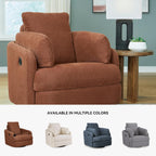 Signature Design by Ashley Modmax Contemporary Swivel Glider Recliner, Manual Reclining Chair for Living Room or Nursery, Next-Gen Nuvella Stain-Resistant Fabric, Hidden Storage, 42" W, Orange