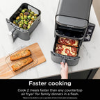 Ninja Air Fryer DoubleStack XL, 10 Qt, 6-in-1, Deep Grey, SL401 | Air fry, broil, roast, bake, reheat, dehydrate, Cooks 4 foods at once, Fits 5 lb chicken