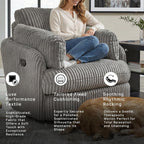 Signature Design by Ashley Tie-Breaker Swivel Glider Recliner, 2 Bolster Pillows, Hidden Storage, Fabric Upholstery, 41.38" W x 40.25" D x 39.75" H, Light Gray