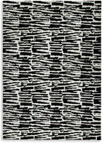 Signature Design by Ashley Area Rug, Abstract 10x14, Black/Ivory | Extra large modern abstract rug with medium 9 mm pile, 100% polyester for spacious living rooms, Bramshaw Series