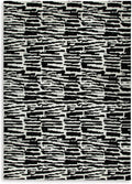 Signature Design by Ashley Area Rug, Abstract 10x14, Black/Ivory | Extra large modern abstract rug with medium 9 mm pile, 100% polyester for spacious living rooms, Bramshaw Series