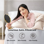 Bedsure Satin Pillowcase Standard Set of 2, Silky Pillow Cases, Beige