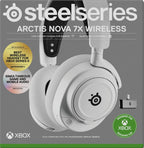 SteelSeries Arctis Nova 7X Wireless Xbox Series X/S Gaming Headset - Neodymium Magnetic Drivers - Dual Wireless Xbox & Bluetooth Audio - 38H USB-C Battery - AI Mic - Supports PS5, PC - White