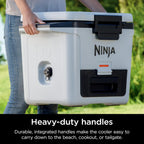 Ninja FrostVault™ 30qt Hard Cooler, Dry Storage Drawer, Halocline Green | Ninja FrostVault keeps food cool, dry & separate under 40°F for days, with 30-qt capacity holding up to 48 cans.