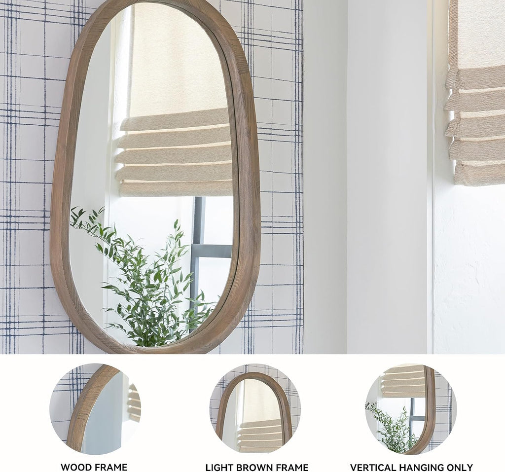 Signature Design by Ashley Aarilynn Casual Accent Mirror with Thick Frame, Antique Brown