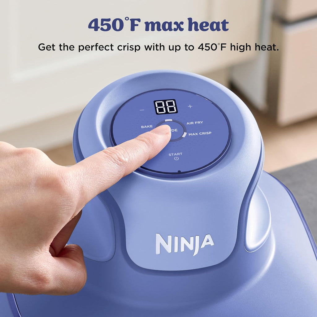 Ninja Crispi Glass Air Fryer, 4-in-1, Frosted Lilac, FN101PR | Max crisp, bake, air fry, recrisp, 450F max, 4 Qt and 6 Cup containers, PFAS-free glass