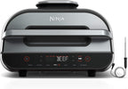 Ninja® Foodi® Smart XL 6-in-1 Indoor Grill & Air Fryer, Black/Silver, FG551 | Smart Cook System with built-in thermometer, XL capacity, perfect doneness, rare to well done. 6-in-1: Grill, Air Fry & more.