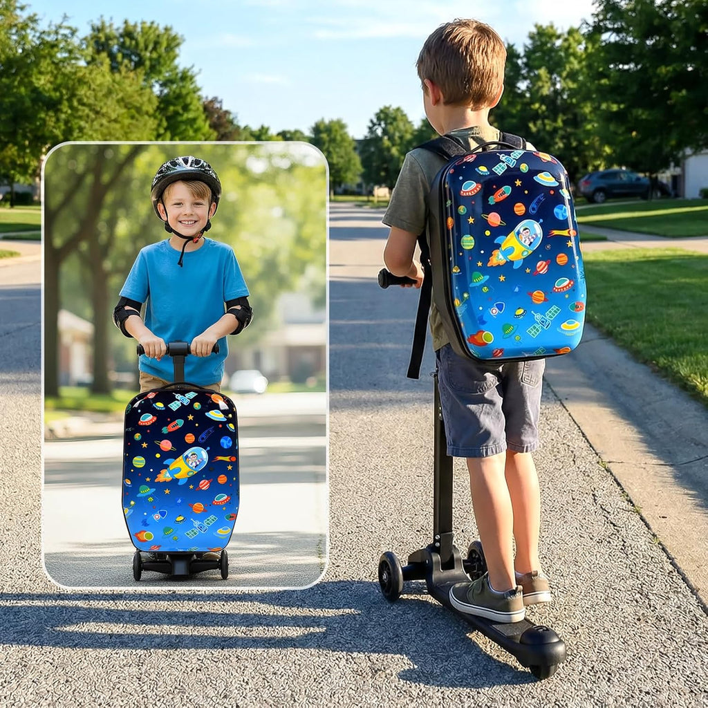 4in1 Suitcase Scooter,Ride on Suitcase for Kids,Toddler Flight Essential