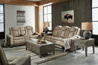 Signature Design by Ashley Next-Gen DuraPella Power Reclining Sofa, Sand | Zero gravity reclining couch, Water-repellent polyester and PU faux leather, Living room use, Medium plush foam