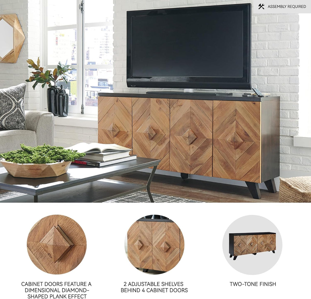 Signature Design by Ashley 72" Sideboard Accent Cabinet with Doors