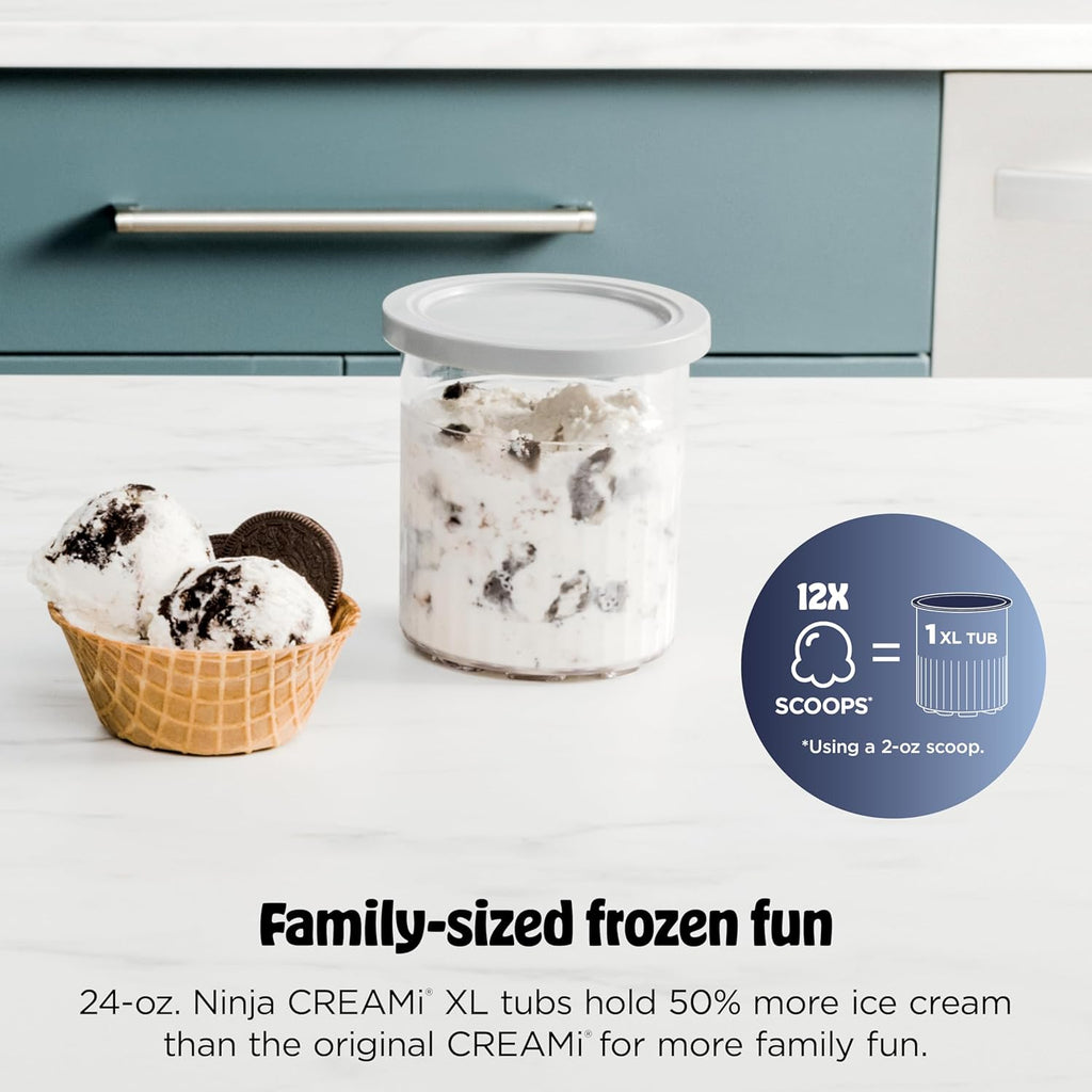 Ninja NC501C CREAMi Deluxe Ice Cream Maker (Canadian Version) | 11 programs, Two XL family-size pint containers, Sorbet and frozen-drink modes