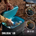 Ninja FrostVault™ Go XL Soft Backpack Cooler, Dry Storage, Charcoal Grey | Ninja FrostVault Go XL soft cooler, stays cool for hours with a leakproof, easy-access lid, and carries like a backpack
