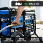 DuroMax XP13000HX 13,000-Watt Dual Fuel Portable Generator - Gas & Propane, Electric Start, Whole Home Power Backup, Transfer Switch Ready, RV & Emergency Ready