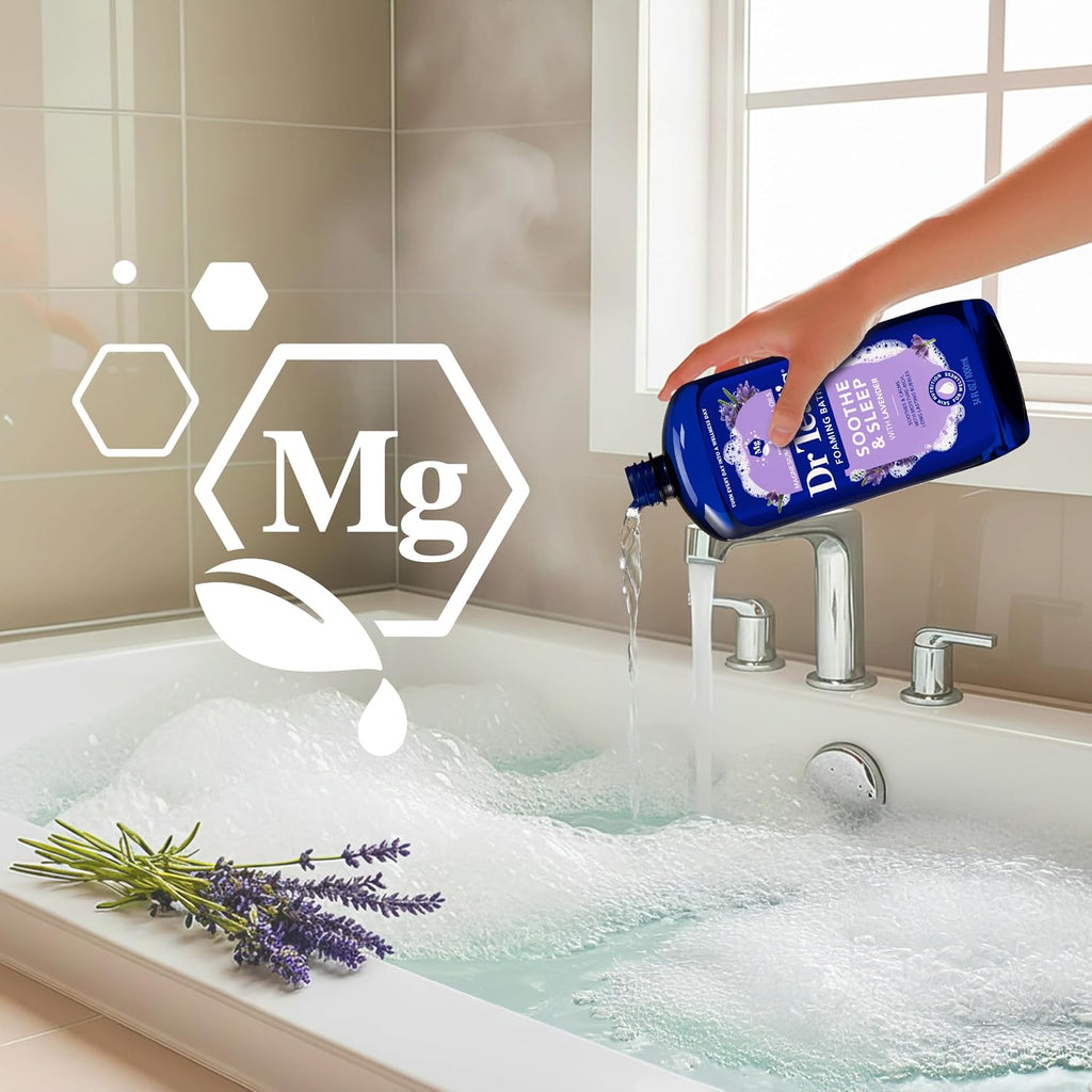 Dr Teal's Foaming Bath with Pure Epsom Salt, Soothe & Sleep with Lavender, 34 fl oz (Pack of 2)