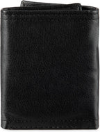 Levi's Men's Trifold Wallet - Sleek and Slim Includes ID Window and Credit Card Holder,Black Embossed Logo