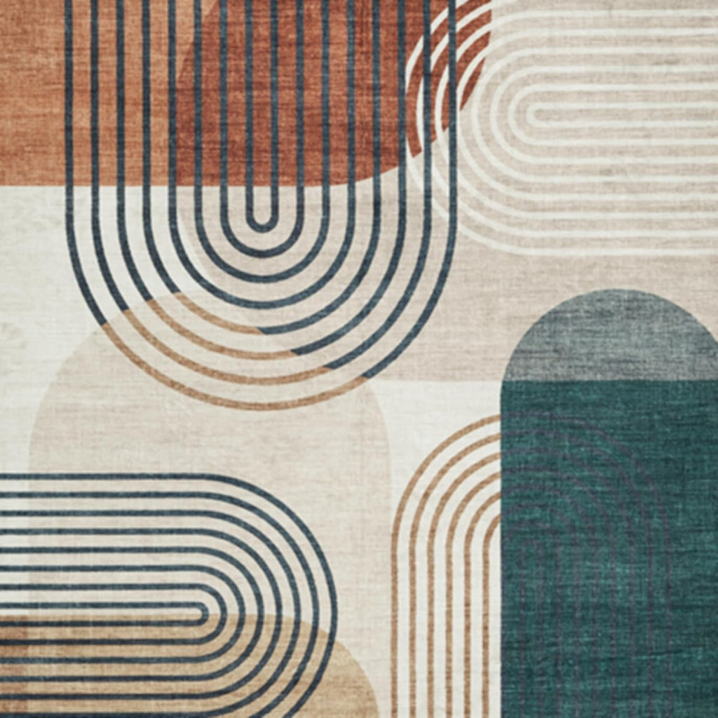 Signature Design by Ashley Washable Area Rug, Mid Century Modern 5x7 | 100% polyester faux fur, Bedroom and living room use, Farrendale Series