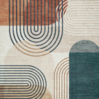 Signature Design by Ashley Washable Area Rug, Mid Century Modern 5x7 | 100% polyester faux fur, Bedroom and living room use, Farrendale Series
