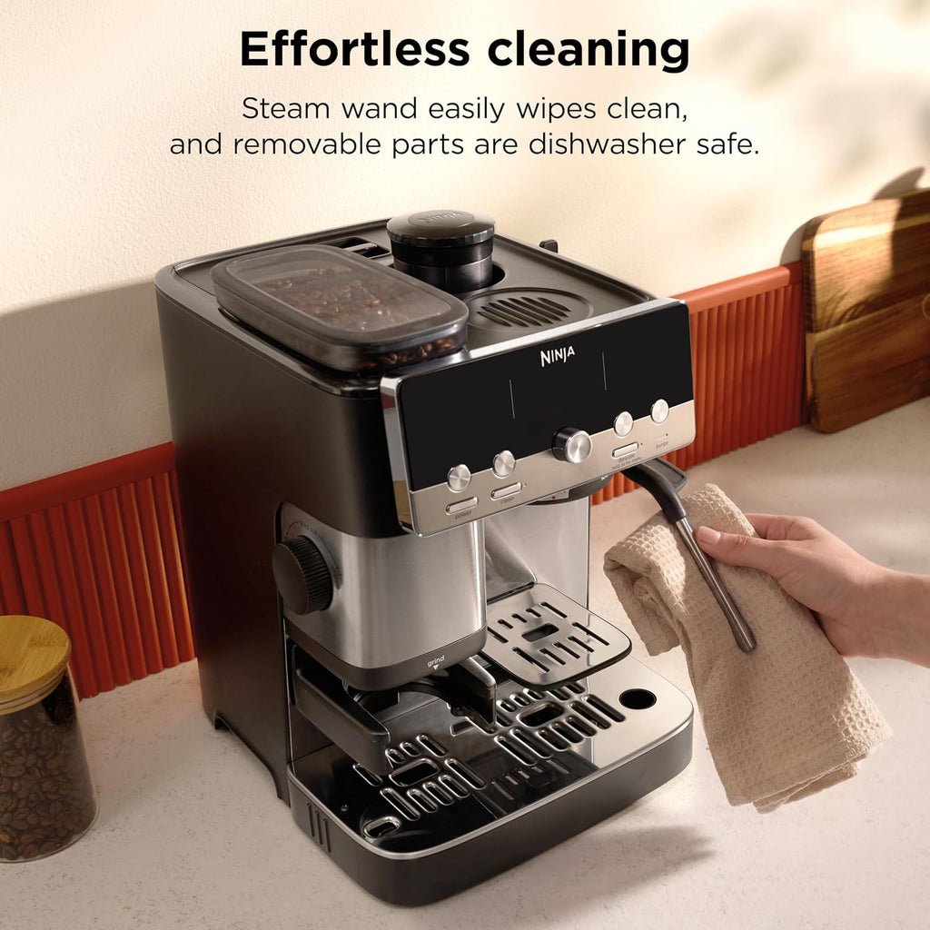 Ninja Luxe Café Mini, Espresso Machine & Drip Coffee, Stainless, ES301 | Built-in Burr Grinder, Precision Scale & Manual Steam Wand, Lattes, Cappuccinos & More
