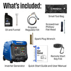 Westinghouse 5000 Peak Watt Super Quiet Portable Inverter Generator, Remote Electric Start with Auto Choke, Wheel & Handle Kit, RV Ready, Gas Powered, Parallel Capable