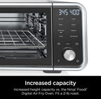 Ninja Digital Air Fry Pro Countertop Oven, 8-in-1, XL, Silver, SP201 | Extended height, Flip up & away, Air fry, roast, bake, broil, toast, dehydrate, 1800W