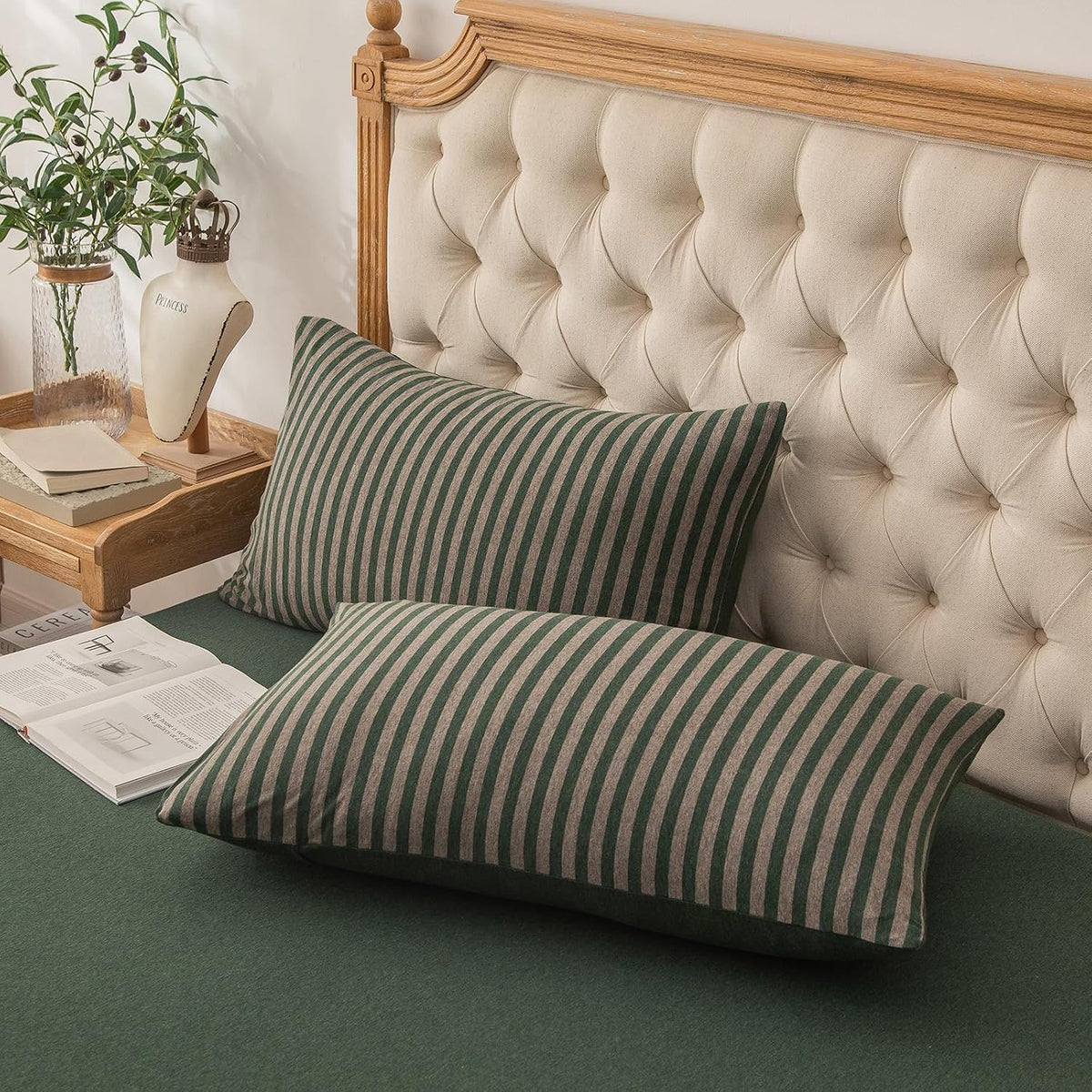 PURE ERA Jersey Knit Pillow Cases Solid Sage Green Standard