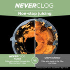 Ninja NeverClog 3-in-1 Juicer, Slicer & Shredder, 32oz Vessel, JC152 | NeverClog auger juices non-stop, plus slicing & shredding attachments. Total Pulp Control, 32-oz vessel, dishwasher safe