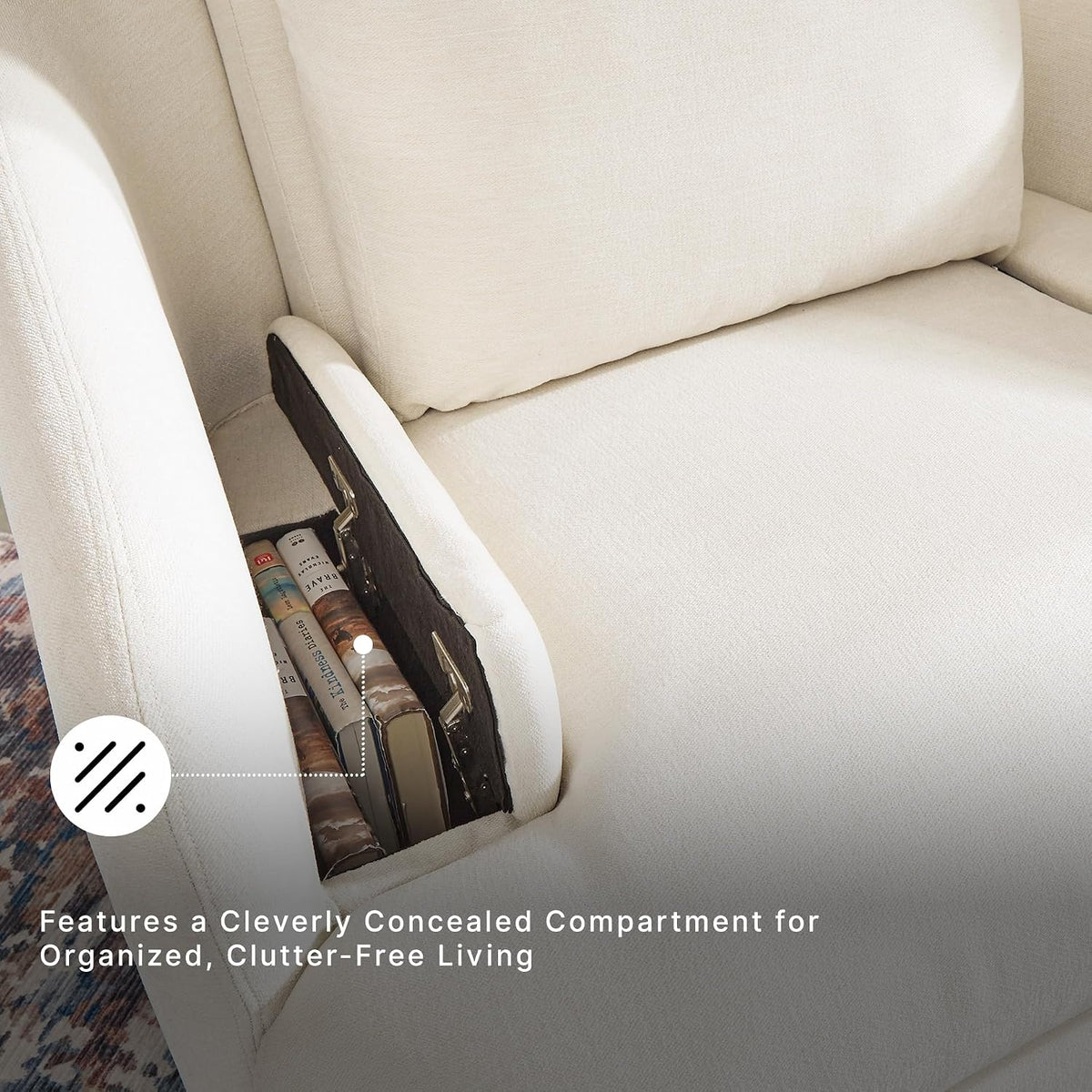 Signature Design by Ashley Modmax Contemporary Swivel Glider Nursery Recliner, Stain-Resistant Next-Gen Nuvella Performance Fabric Rocking Chair for Living Room, Beige, 42" W