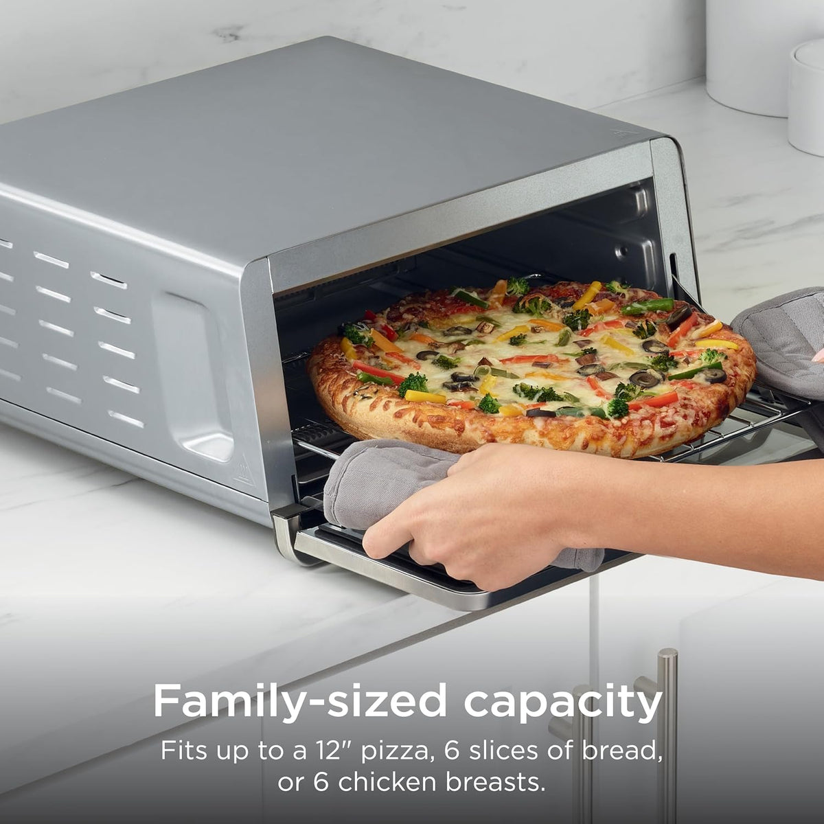 Ninja Flip Toaster Oven & Air Fryer, 8-in-1, Stainless Steel, SP151 | Air fry, bake, broil, toast, bagel, dehydrate, reheat, 1800W, Flip up & away, XL capacity
