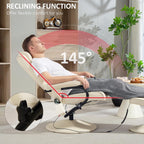 HOMCOM Swivel Recliner Chair and Footstool, Massage Recliner, Cream White