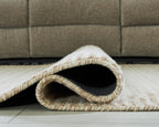 Signature Design by Ashley Wool Area Rug, Extra Large 10x14, Brown/Beige | 100% natural wool tufted construction, Modern stepped border in brown and beige, Oversized footprint, Emorymore Series