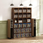 HOMCOM Tall 456 CD/ 336 DVD Storage Unit 89 x 130.5 cm Rustic Brown
