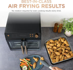 Ninja French Door Premier Air Fry Oven, 10-in-1, Black, FO101BK | 450F cyclonic air, PFAS-free surface, Air fry, sear crisp, bake, broil, toast, dehydrate