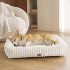 Bedsure ComfyFleece® Cute Dog Beds Large Sized Dog Washable，36in Cream